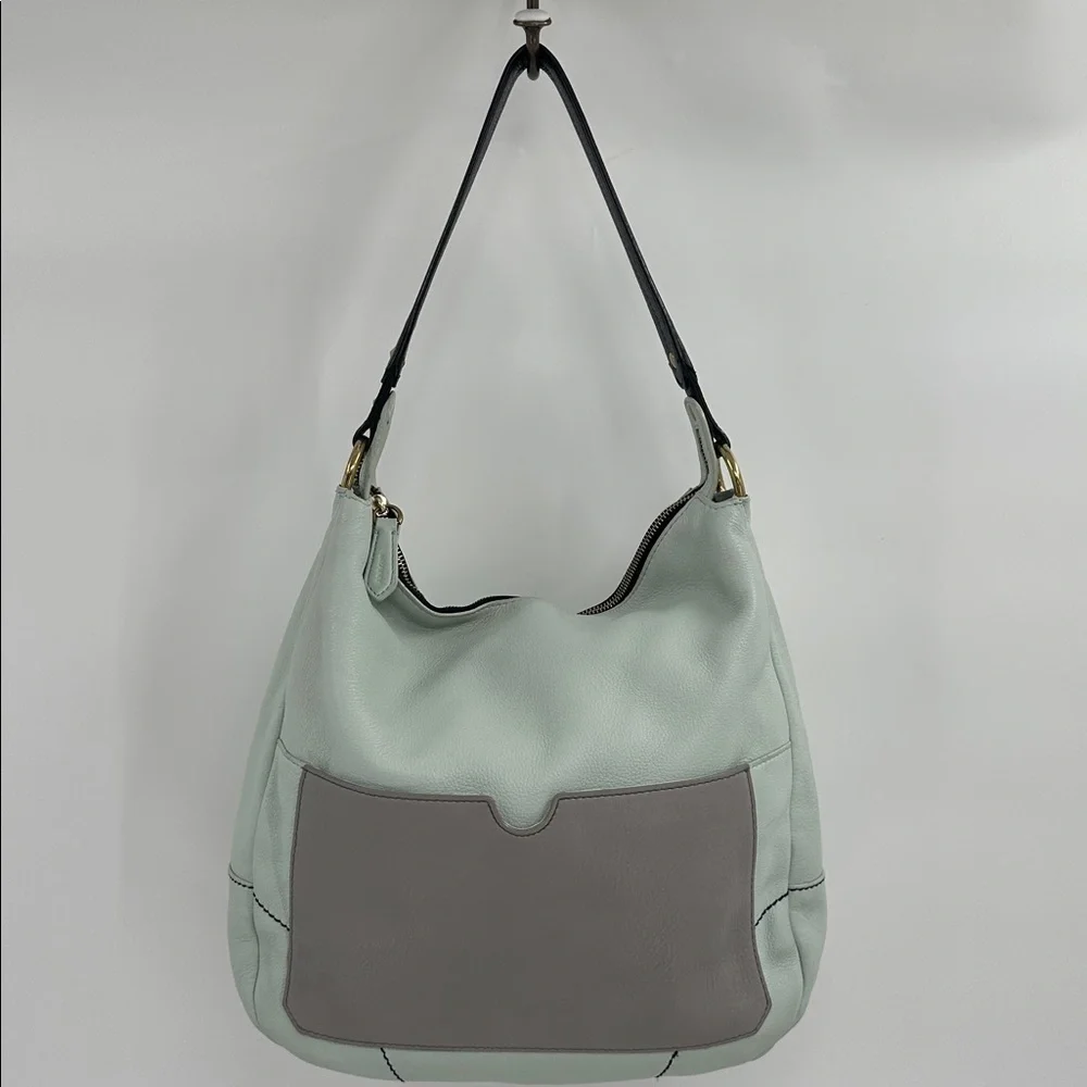 orYANY Stylish Two-Tone Mint and Gray Hobo Shoulder Bag with Crossbody Strap